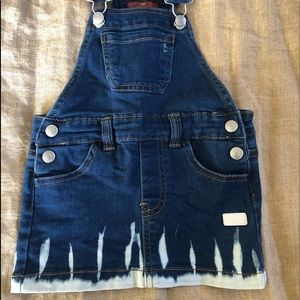 7 for all Mankind baby girl 12m denim jeans overalls dress skirt Jumper